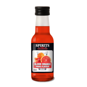 Blood orange vodka flavour bottle