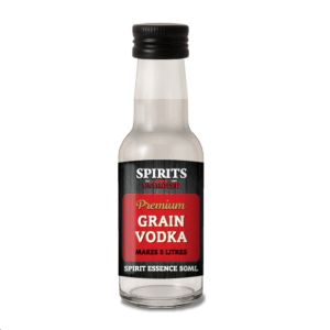 Small bottle of premium grain vodka essence
