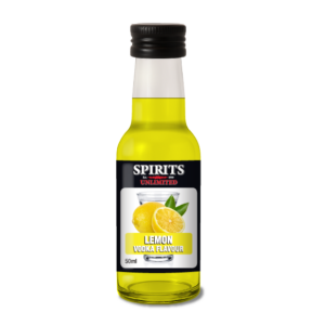 Lemon vodka flavour bottle, Spirits Unlimited, 50ml