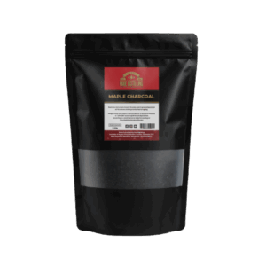 Maple Charcoal packaging in black bag