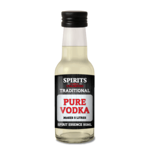 Small bottle of traditional pure vodka essence